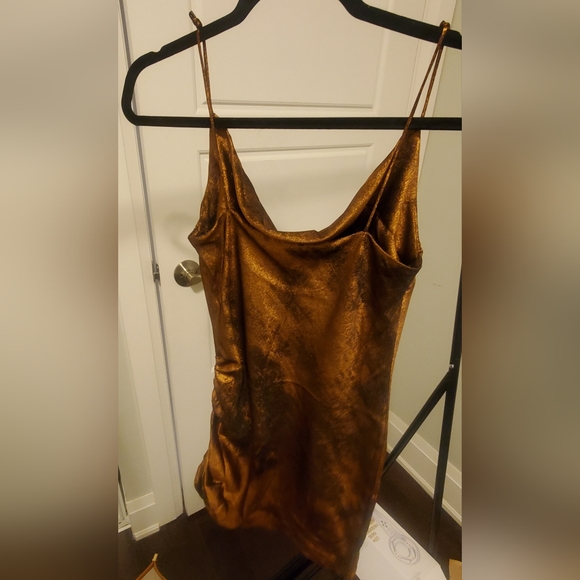 Copper Effect Mini Dress - Picture 4 of 6